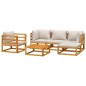 vidaXL Set Salotto Giardino 6pz Cuscini Grigio Chiaro Legno Massello vidaXL Set Salotto Giardino 6pz Cuscini Grigio Chiaro Legno Massello
