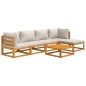 vidaXL Set Salotto Giardino 6pz Cuscini Grigio Chiaro Legno Massello vidaXL Set Salotto Giardino 6pz Cuscini Grigio Chiaro Legno Massello