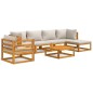 vidaXL Set Salotto Giardino 7pz Cuscini Grigio Chiaro Legno Massello vidaXL Set Salotto Giardino 7pz Cuscini Grigio Chiaro Legno Massello