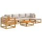 vidaXL Set Salotto Giardino 7pz Cuscini Grigio Chiaro Legno Massello vidaXL Set Salotto Giardino 7pz Cuscini Grigio Chiaro Legno Massello