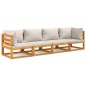 vidaXL Set Salotto Giardino 4pz Cuscini Grigio Chiaro Legno Massello vidaXL Set Salotto Giardino 4pz Cuscini Grigio Chiaro Legno Massello