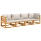 vidaXL Set Salotto Giardino 4pz Cuscini Grigio Chiaro Legno Massello vidaXL Set Salotto Giardino 4pz Cuscini Grigio Chiaro Legno Massello