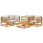 vidaXL Set Salotto Giardino 5pz Cuscini Grigio Chiaro Legno Massello vidaXL Set Salotto Giardino 5pz Cuscini Grigio Chiaro Legno Massello