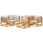 vidaXL Set Salotto Giardino 5pz Cuscini Grigio Chiaro Legno Massello vidaXL Set Salotto Giardino 5pz Cuscini Grigio Chiaro Legno Massello
