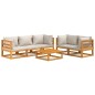 vidaXL Set Salotto Giardino 6pz Cuscini Grigio Chiaro Legno Massello vidaXL Set Salotto Giardino 6pz Cuscini Grigio Chiaro Legno Massello