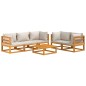 vidaXL Set Salotto Giardino 6pz Cuscini Grigio Chiaro Legno Massello vidaXL Set Salotto Giardino 6pz Cuscini Grigio Chiaro Legno Massello