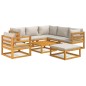 vidaXL Set Salotto Giardino 8pz Cuscini Grigio Chiaro Legno Massello vidaXL Set Salotto Giardino 8pz Cuscini Grigio Chiaro Legno Massello