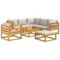 vidaXL Set Salotto Giardino 8pz Cuscini Grigio Chiaro Legno Massello vidaXL Set Salotto Giardino 8pz Cuscini Grigio Chiaro Legno Massello