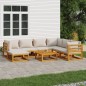 vidaXL Set Salotto Giardino 8pz Cuscini Grigio Chiaro Legno Massello vidaXL Set Salotto Giardino 8pz Cuscini Grigio Chiaro Legno Massello