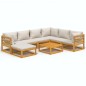 vidaXL Set Salotto Giardino 8pz Cuscini Grigio Chiaro Legno Massello vidaXL Set Salotto Giardino 8pz Cuscini Grigio Chiaro Legno Massello