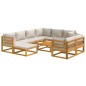 vidaXL Set Salotto Giardino 10pz Cuscini Grigio Chiaro Legno Massello vidaXL Set Salotto Giardino 10pz Cuscini Grigio Chiaro Legno Massello