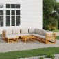 vidaXL Set Salotto Giardino 9pz Cuscini Grigio Chiaro Legno Massello vidaXL Set Salotto Giardino 9pz Cuscini Grigio Chiaro Legno Massello