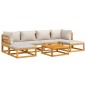 vidaXL Set Salotto Giardino 7pz Cuscini Grigio Chiaro Legno Massello vidaXL Set Salotto Giardino 7pz Cuscini Grigio Chiaro Legno Massello