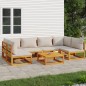 vidaXL Set Salotto Giardino 7pz Cuscini Grigio Chiaro Legno Massello vidaXL Set Salotto Giardino 7pz Cuscini Grigio Chiaro Legno Massello