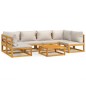 vidaXL Set Salotto Giardino 7pz Cuscini Grigio Chiaro Legno Massello vidaXL Set Salotto Giardino 7pz Cuscini Grigio Chiaro Legno Massello