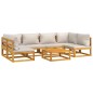 vidaXL Set Salotto Giardino 7pz Cuscini Grigio Chiaro Legno Massello vidaXL Set Salotto Giardino 7pz Cuscini Grigio Chiaro Legno Massello