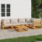 vidaXL Set Salotto Giardino 6pz Cuscini Grigio Chiaro Legno Massello vidaXL Set Salotto Giardino 6pz Cuscini Grigio Chiaro Legno Massello