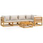 vidaXL Set Salotto Giardino 6pz Cuscini Grigio Chiaro Legno Massello vidaXL Set Salotto Giardino 6pz Cuscini Grigio Chiaro Legno Massello