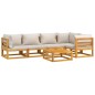 vidaXL Set Salotto Giardino 6pz Cuscini Grigio Chiaro Legno Massello vidaXL Set Salotto Giardino 6pz Cuscini Grigio Chiaro Legno Massello