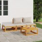vidaXL Set Salotto Giardino 4pz Cuscini Grigio Chiaro Legno Massello vidaXL Set Salotto Giardino 4pz Cuscini Grigio Chiaro Legno Massello