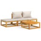 vidaXL Set Salotto Giardino 4pz Cuscini Grigio Chiaro Legno Massello vidaXL Set Salotto Giardino 4pz Cuscini Grigio Chiaro Legno Massello