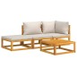 vidaXL Set Salotto Giardino 4pz Cuscini Grigio Chiaro Legno Massello vidaXL Set Salotto Giardino 4pz Cuscini Grigio Chiaro Legno Massello