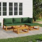 vidaXL Set Salotto da Giardino 5pz con Cuscini Verdi Legno Massello vidaXL Set Salotto da Giardino 5pz con Cuscini Verdi Legno Massello