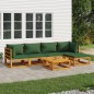 vidaXL Set Salotto da Giardino 6pz con Cuscini Verdi in Legno Massello vidaXL Set Salotto da Giardino 6pz con Cuscini Verdi in Legno Massello