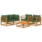 vidaXL Set Salotto da Giardino 5pz con Cuscini Verdi Legno Massello vidaXL Set Salotto da Giardino 5pz con Cuscini Verdi Legno Massello