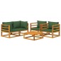vidaXL Set Salotto da Giardino 5pz con Cuscini Verdi Legno Massello vidaXL Set Salotto da Giardino 5pz con Cuscini Verdi Legno Massello