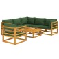 vidaXL Set Salotto da Giardino 7pz con Cuscini Verdi in Legno Massello vidaXL Set Salotto da Giardino 7pz con Cuscini Verdi in Legno Massello