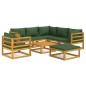 vidaXL Set Salotto da Giardino 8pz con Cuscini Verdi in Legno Massello vidaXL Set Salotto da Giardino 8pz con Cuscini Verdi in Legno Massello