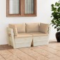 Divano da Giardino a 2 Posti su Pallet con Cuscini Legno Abete Divano da Giardino a 2 Posti su Pallet con Cuscini Legno Abete