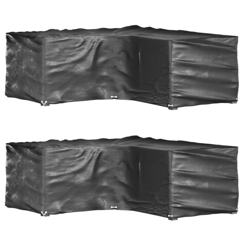 vidaXL Coperture Mobili da Giardino a L 2pz 12 Occhielli 185x185x70cm vidaXL Coperture Mobili da Giardino a L 2pz 12 Occhielli 185x185x70cm