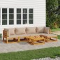 vidaXL Set Salotto da Giardino 6pz con Cuscini Tortora Legno Massello vidaXL Set Salotto da Giardino 6pz con Cuscini Tortora Legno Massello
