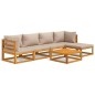 vidaXL Set Salotto da Giardino 6pz con Cuscini Tortora Legno Massello vidaXL Set Salotto da Giardino 6pz con Cuscini Tortora Legno Massello
