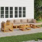 vidaXL Set Salotto da Giardino 7pz con Cuscini Tortora Legno Massello vidaXL Set Salotto da Giardino 7pz con Cuscini Tortora Legno Massello