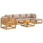 vidaXL Set Salotto da Giardino 7pz con Cuscini Tortora Legno Massello vidaXL Set Salotto da Giardino 7pz con Cuscini Tortora Legno Massello