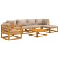 vidaXL Set Salotto da Giardino 7pz con Cuscini Tortora Legno Massello vidaXL Set Salotto da Giardino 7pz con Cuscini Tortora Legno Massello