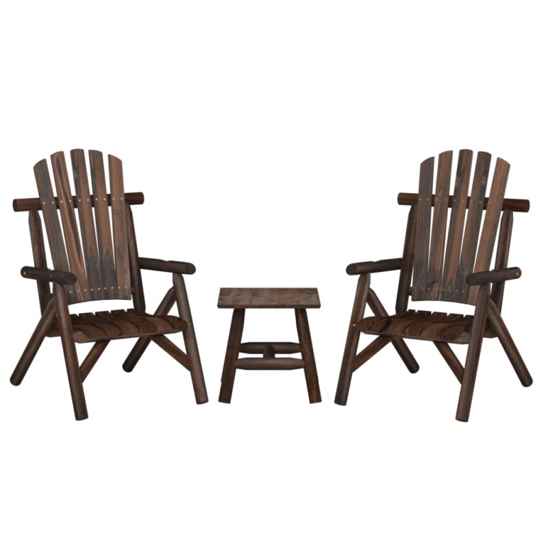 vidaXL Set Divani da Giardino 3 pz in Legno Massello di Abete