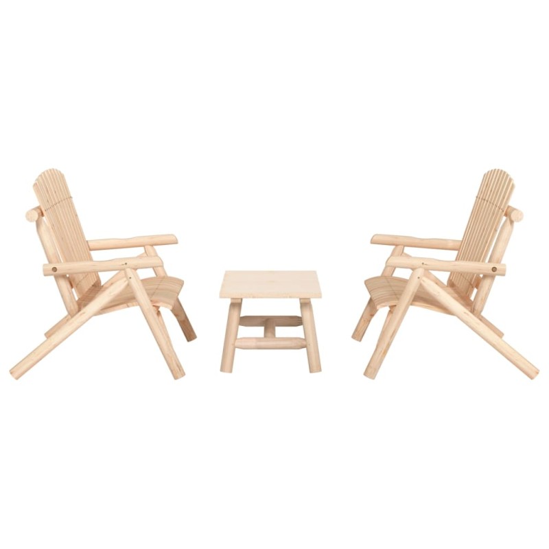 vidaXL Set Divani da Giardino 3 pz in Legno Massello di Abete