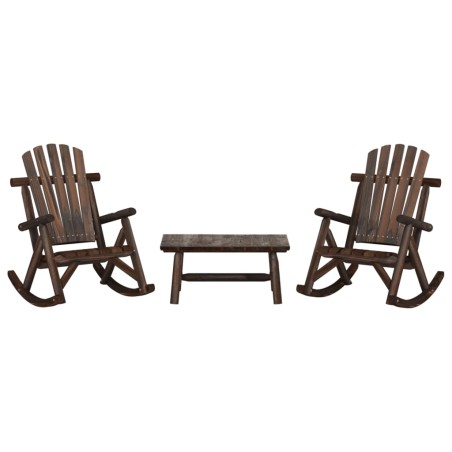 vidaXL Set Divani da Giardino 3 pz in Legno Massello di Abete