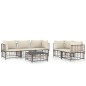vidaXL Set Divani da Giardino 6 pz con Cuscini Antracite in Polyrattan vidaXL Set Divani da Giardino 6 pz con Cuscini Antracite in Polyrattan