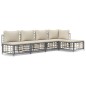 vidaXL Set Divani da Giardino 5 pz con Cuscini Antracite in Polyrattan vidaXL Set Divani da Giardino 5 pz con Cuscini Antracite in Polyrattan