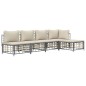 vidaXL Set Divani da Giardino 5 pz con Cuscini Antracite in Polyrattan vidaXL Set Divani da Giardino 5 pz con Cuscini Antracite in Polyrattan