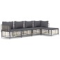 vidaXL Set Divani da Giardino 5 pz con Cuscini Antracite in Polyrattan vidaXL Set Divani da Giardino 5 pz con Cuscini Antracite in Polyrattan