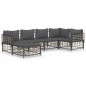 vidaXL Set Divani da Giardino 6 pz con Cuscini Antracite in Polyrattan vidaXL Set Divani da Giardino 6 pz con Cuscini Antracite in Polyrattan