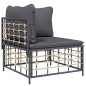 vidaXL Set Divani da Giardino 6 pz con Cuscini Antracite in Polyrattan vidaXL Set Divani da Giardino 6 pz con Cuscini Antracite in Polyrattan