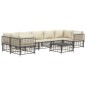 vidaXL Set Divani da Giardino 8 pz con Cuscini Antracite in Polyrattan vidaXL Set Divani da Giardino 8 pz con Cuscini Antracite in Polyrattan