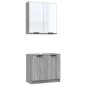 Set di Mobili da Bagno 2 pz Grigio Sonoma in Legno Multistrato Set di Mobili da Bagno 2 pz Grigio Sonoma in Legno Multistrato